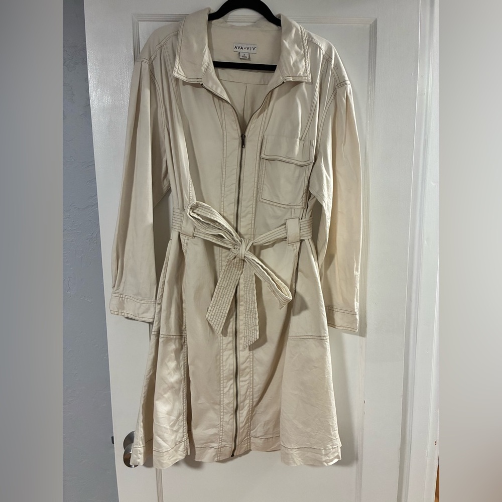 Ava & Viv Khaki Midi Dress (1X)